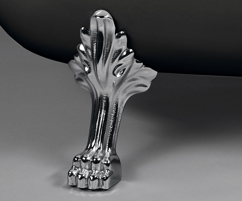 RETRO volně stojící vana 147x69,5x67,5cm, nohy chrom mat, černá/bílá (RAL9005)